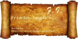 Fridrich Imogén névjegykártya